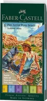 Teptukiniai rašikliai piešimui Faber-Castell Pitt Artist Pen, Summer vibes, 6 spalvų