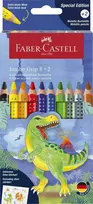Faber-Castell – CP Jumbo Grip dino 8+2 kartoninė piniginė (110922)