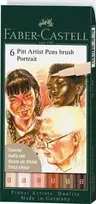Rašikliai piešimui Faber-Castell PITT Artist Pen B, Portree, teptukiniai, 6 spalvos