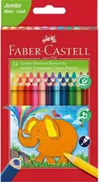 Spalvoti pieštukai Faber-Castell Jumbo, tribriauniai, 24 spalvų