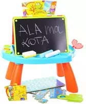 Malplay Magnetinė dvipusė piešimo lenta su staliuku ir priedais