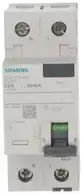 Siemens Liekamosios srovės grandinės pertraukiklis su viršsrovės elementu RCBO, tipas AC, 2P 25kA, 230V, 30m A5SV4312-0KL