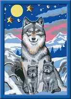 Ravensburger Malowanka CreArt vaikams: Wilk su młodymi 200443 RAVENSBURGER malowanie po numerach