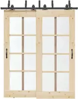 Stumdomų durų įrangos rinkinys, juodos spalvos, 183 cm, plienas