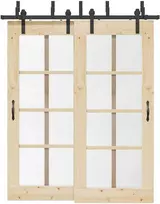 Stumdomų durų įrangos rinkinys, juodos spalvos, 183 cm, plienas