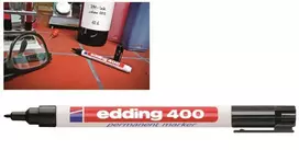 Edding 400, Juoda, Juoda, Balta, Plastikas, 1 mm, CE, 10 vnt.