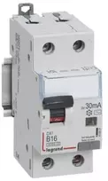 Legrand 410972 Liekamosios srovės pertraukiklis 2P P312 B16A 0,03A TIPO AC 10kA 410972