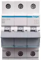 Hager miniatiūrinis grandinės pertraukiklis 3P B 50A 6kA AC MBN350E