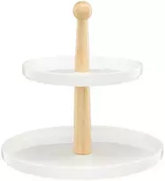 Dviejų lygių tortų stovas Natural 26 cm baltas AMBITION
