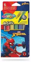 Flomasteriai Spider-Man, 6 metalizuotos spalvos