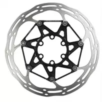 SRAM Centerline 2 dalių stabdžių diskas - 140 mm Juodas (pridedami plieniniai varžtai), apvalus - 6 skylės