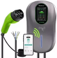 „Qoltec EV2w1 Type 2“ įkrovimo stotelė | 22 kW | „Wi-Fi“ | TUYA | LCD | RFID | 3 fazės | Sieninė dėžutė | 5 m