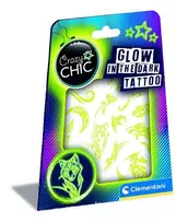 Rinkinys tatuiruotėms Clementoni Glow in The Dark Tattoo