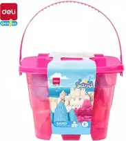 Kinetinis smėlis DELI, 0.5kg, + 6 formelės, rožinės spalvos