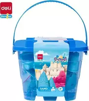 Kinetinis smėlis DELI, 0.5kg, + 6 formelės, mėlynos spalvos