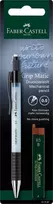Automatinis pieštukas Faber-Castell Grip-Matic, 0,5 mm šviesiai mėlynos spalvos + grafitai 0,5 mm