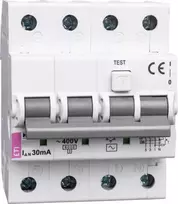 Eti-Polam Liekamosios srovės jungiklis 4P 20A B 0.03A tipo AC KZS-4M 002174005