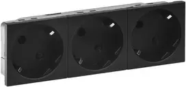 Kištukinis lizdas Legrand 079372L (juodas, matinis, 3x2P+E 45° kampas, IP40)