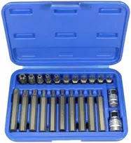 Sukimo antgalių komplektas Condor Werkzeug C1011; 3/8''+1/2''; Torx T10-T55; 23 vnt.