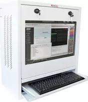 TECHLY PC LCD monitorius 22colių ir klaviatūros saugos spintelė Baltas