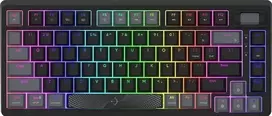 Mėlyna Klaviatūra žaidimams AQIRYS ADARA MINI HaiMu Tactile Ocean Mėlyna su laidu mechaninė su pašvietimu juoda-pilka