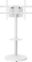 Laikiklis TECHLY grindų stovas su vežimėlio lentyna LCD/LED/plazminis televizorius 37 colių-86 colių Baltas