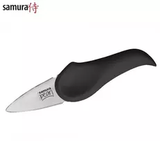 Samura Pearl Perfect Opening Oyster peilis 73mm blade from Japan steel 59 HRC Juodas