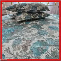 Glamžyto medvilninio audinio antklodės ir pagalvės užvalkalų patalynės komplektas - Antklodės užvalkalas 200x200 cm. + pagalvės užvalkalai 50x70 cm. (2 vnt.)