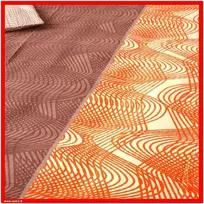 Glamžyto medvilninio audinio antklodės ir pagalvės užvalkalų patalynės komplektas - Antklodės užvalkalas 200x200 cm. + pagalvės užvalkalai 50x70 cm. (2 vnt.)