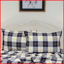 Glamžyto medvilninio audinio antklodės ir pagalvės užvalkalų patalynės komplektas - Antklodės užvalkalas 200x200 cm. + pagalvės užvalkalai 50x70 cm. (2 vnt.)