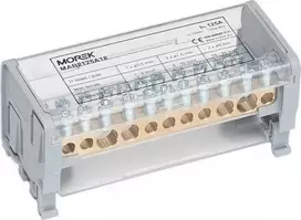 MOREK MOBLOCK 2 polių paskirstymo ir paskirstymo blokas 1000V, 125A-11 2x35mm2 + 2x25mm2 + 7x6mm2 TS35 MAB2125A18