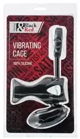 Toyfa Juodas & Raudona, Penis ring with vibration, clitoral stimulation, silicone, juodas 14.5 cm