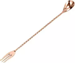 Bar Up BAR PROFESSIONAL Barmeno šaukštas su šakute, 40 cm ilgio, varinis