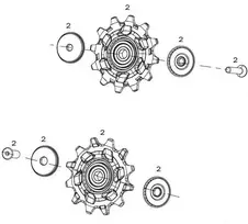 Galinio pavarų perjungėjo ratukų komplektas SRAM Force eTap AXS 12-speed