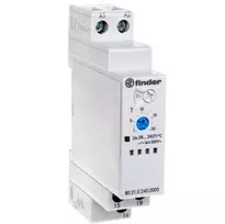 „Finder 80.51“ serijos ant DIN bėgelio montuojama laiko uždelsimo relė, 240 V AC/DC, 1 kontakto, 0,1–86400 s, 6 funkcijų, SPDT