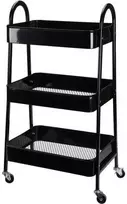 Storage Solutions Mobilus Metalinis Lentynas 3 Lygiai Juodas 44x31,5x78,5 cm