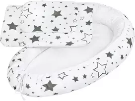 Prabangus kūdikio lizdas su antklodėmis New Baby stars pilka