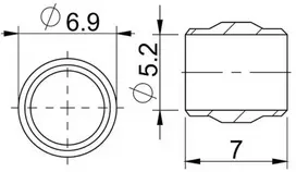 Diskinių stabdžių žarnelės tvirtinimo elementai ProX 5mm for SRAM (50pcs.)