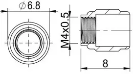 Diskinių stabdžių žarnelės tvirtinimo elementai ProX 5mm for SRAM with thread Stealth-A-Majig (50pcs.)