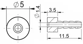Diskinių stabdžių žarnelės tvirtinimo elementas Prox for SRAM 2.1mm (50pcs.)