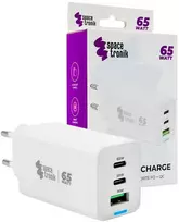 Spacetronik 3in1 USB-C USB PD greitasis įkroviklis 65W 5A baltas
