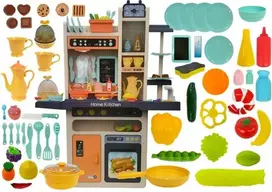 Lean Toys Vaikiška virtuvėlė su šviesos efektais ir priedais