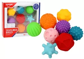 Lean Toys Sensorinių kamuoliukų rinkinys su įvairiomis tekstūromis, 8 vnt.