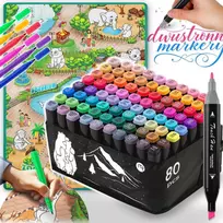 Nukido Tapybos kilimėlis 90 x 120 cm + 80 Ricokids alkoholio žymekliai