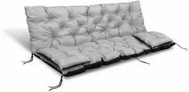 Aio Factory Sodo pagalvėlė 180x60x50 cm + 2 pagalvėlės sūpynėms, atsparios vandeniui, šviesiai pilkos