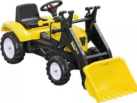 HOMCOM sėdimasis ekskavatorius, važiuojantis ekskavatorius su kastuvu 3 metų vaikams, pedalinis traktorius, važiuojanti transporto priemonė, 114x41x54cm