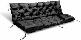 Aio Factory Sodo pagalvėlė 120x60x50 cm + 2 pagalvėlės sūpynėms, atsparios vandeniui, juodos