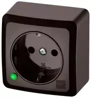 Elektro Plast Nasielsk Elektro-Plast BERG Vienvietis schuko lizdas n/t 2P+Z 16A ruda 3737-05