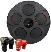 Muzikinis bokso treniruoklis su 'Bluetooth' garsiakalbiu ir bokso pirštinėmis (2 poros)