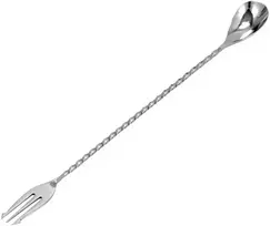 BAR PROFESSIONAL Baro šaukštas su šakute, 50 cm ilgio, plieno